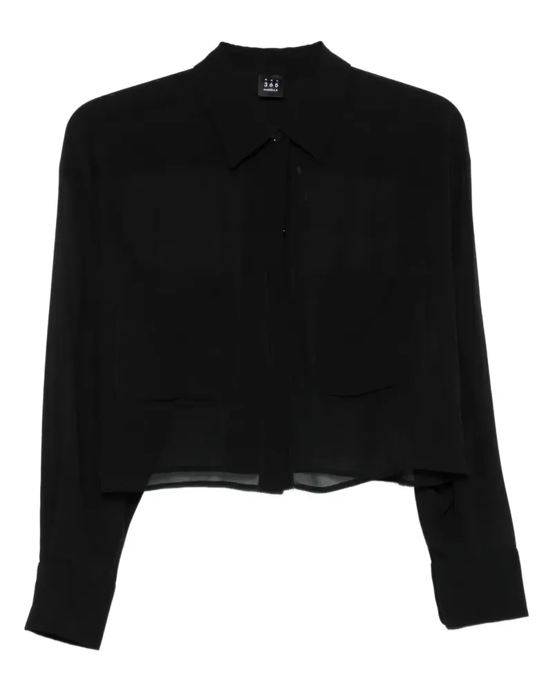 MARELLA Hemd mit semi-transparentem Einsatz - Schwarz Schwarz
