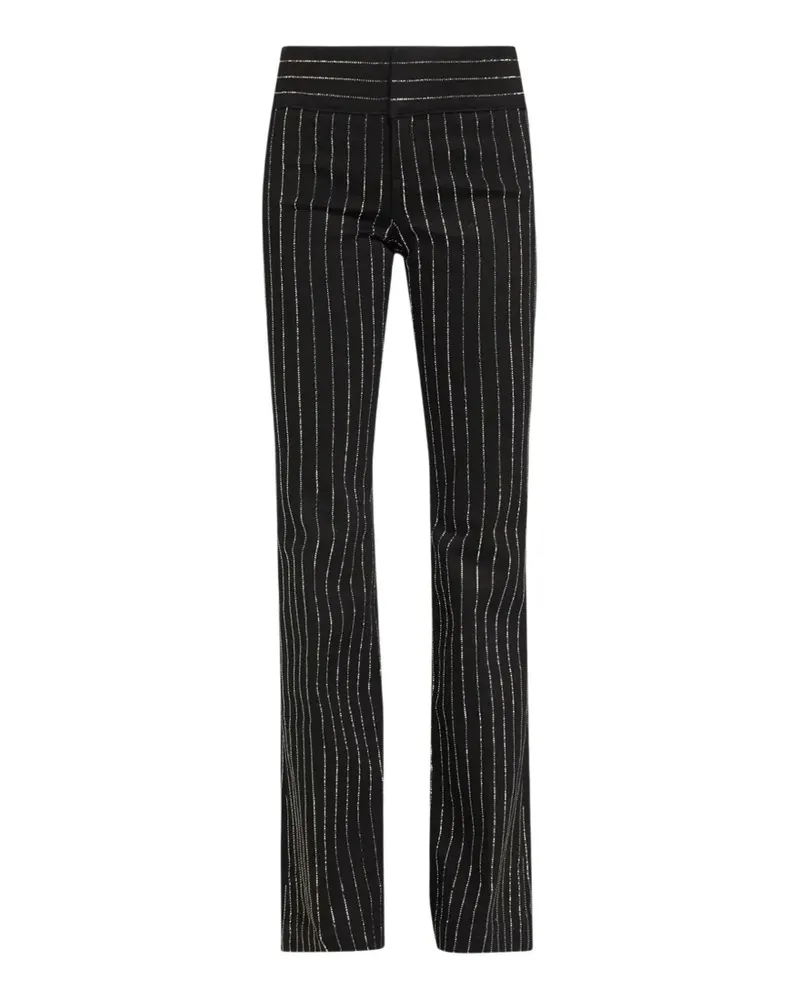Alice + Olivia Hot crystal-embellished pinstripe flared trousers - Schwarz Schwarz