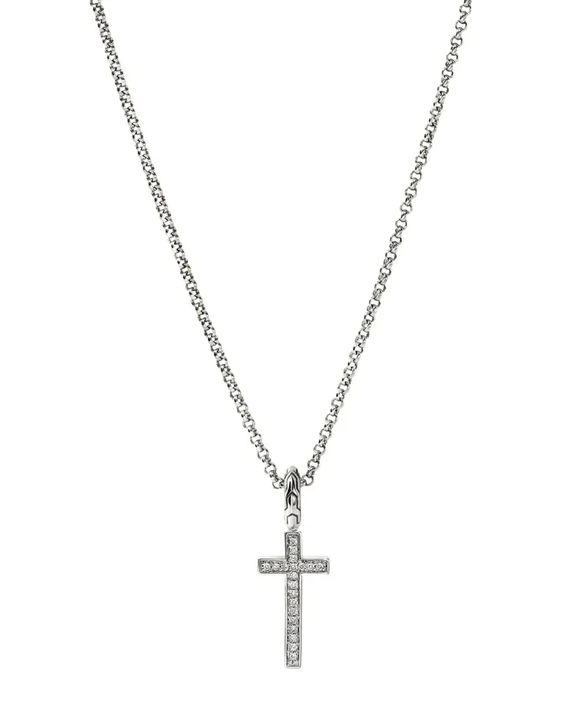 John Hardy Halskette aus Sterlingsilber mit Kreuzanhänger Silber