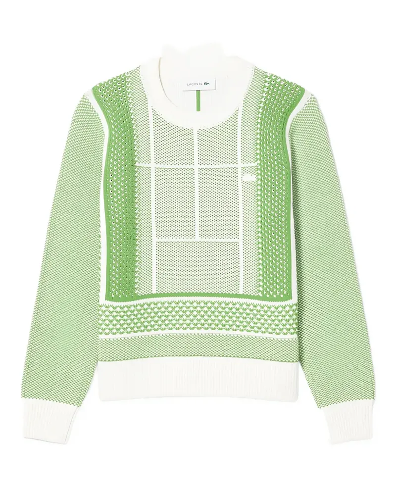 Lacoste Pullover aus Tennis Court-Jacquard - Grün Grün