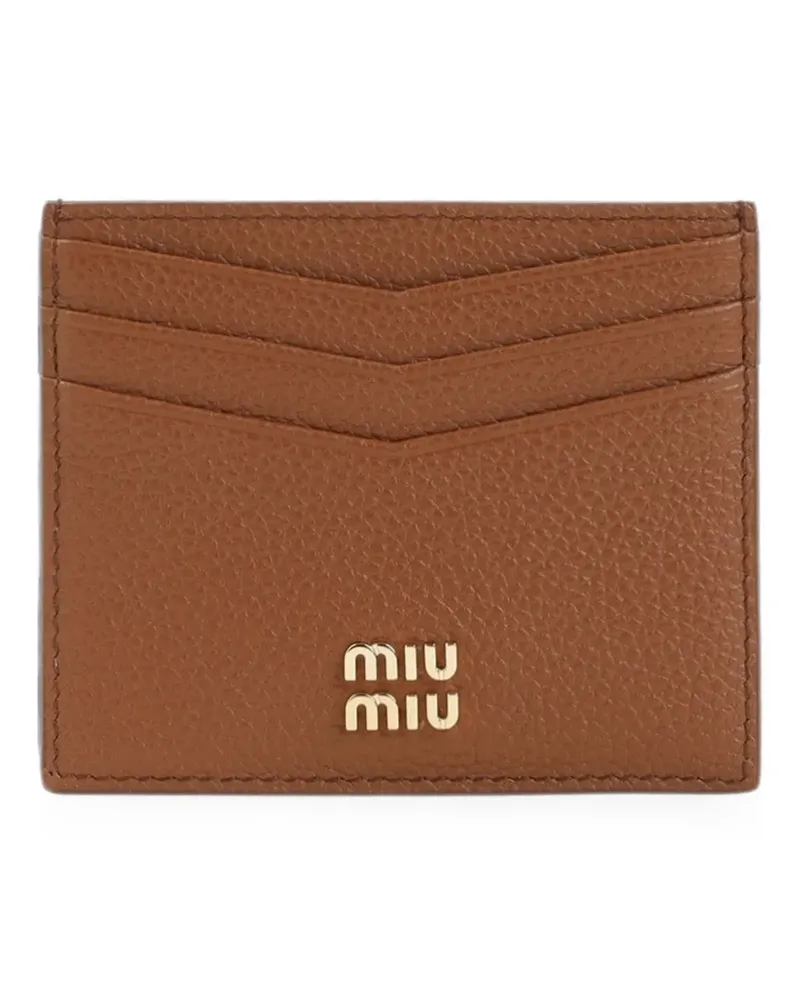 Miu Miu leather card holder - Braun Braun