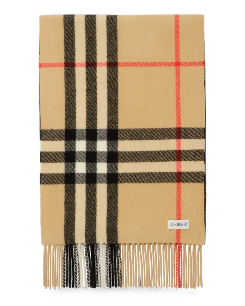 Burberry gradient check cashmere scarf - Nude Nude