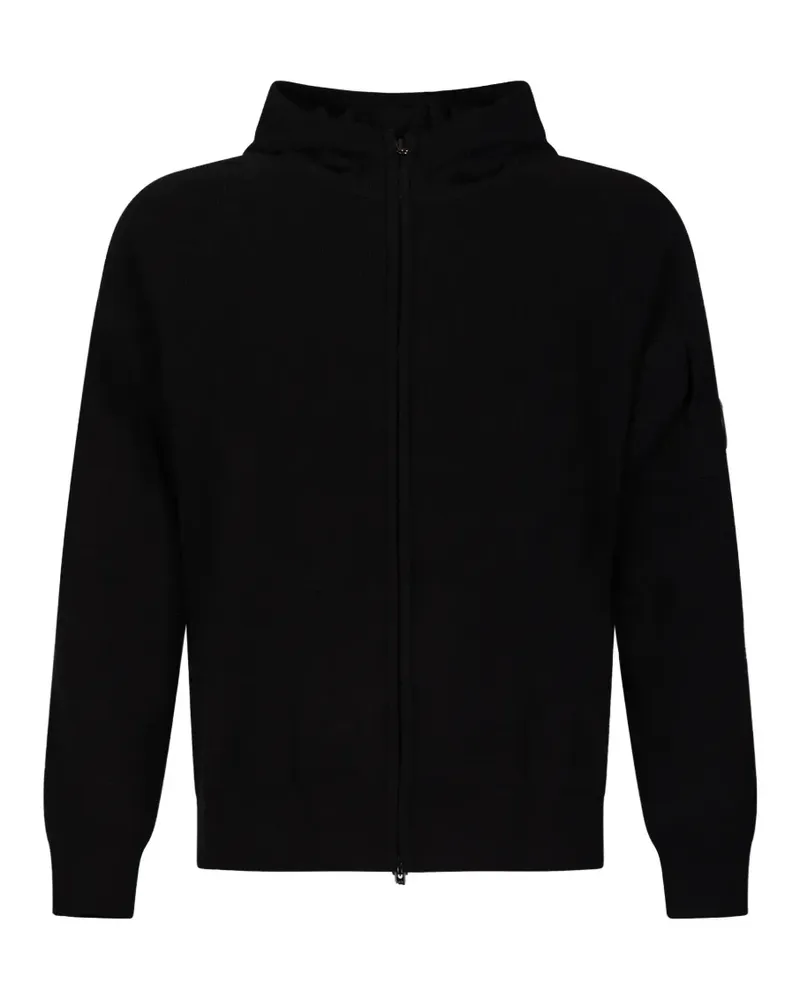 C.P. Company Sweatshirtjacke mit Linsen-Detail - Schwarz Schwarz