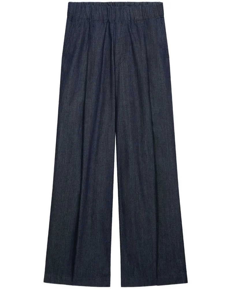 Dries van Noten Wide Jeans mit Falten - Blau Blau