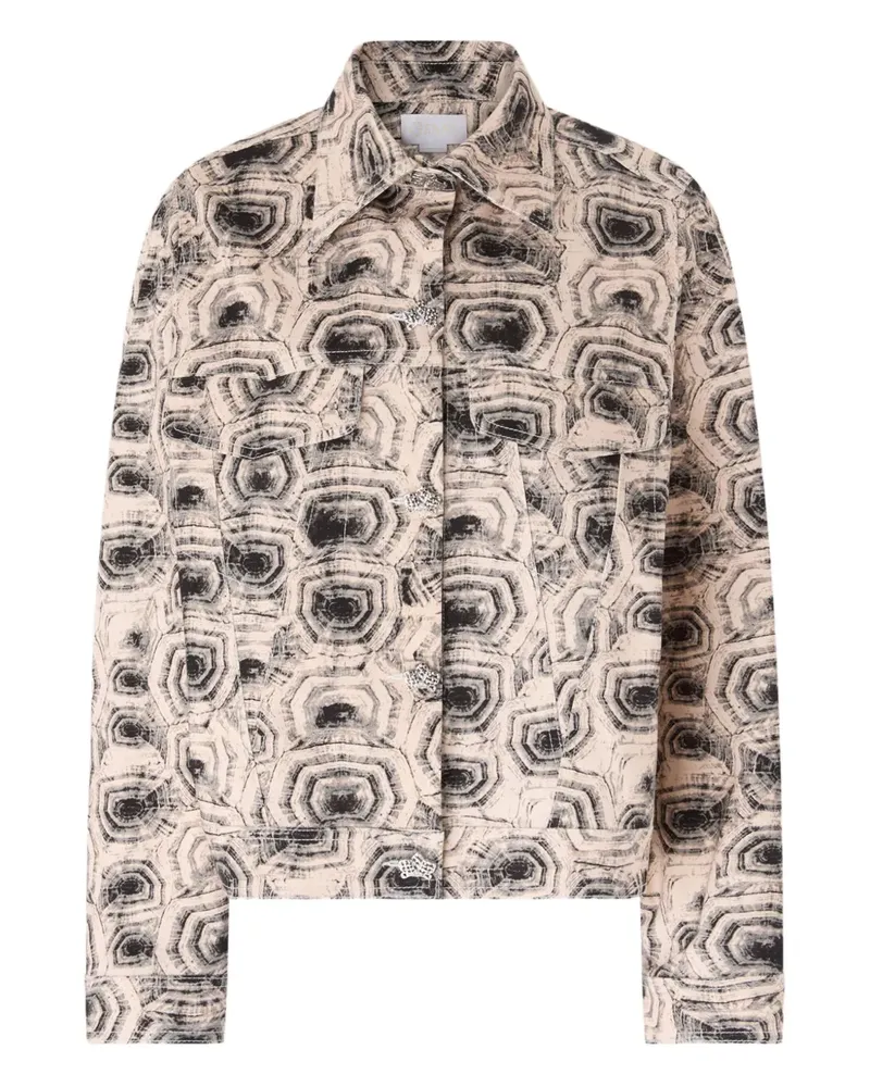 Genny Jacke mit geometrischem Print - Braun Braun