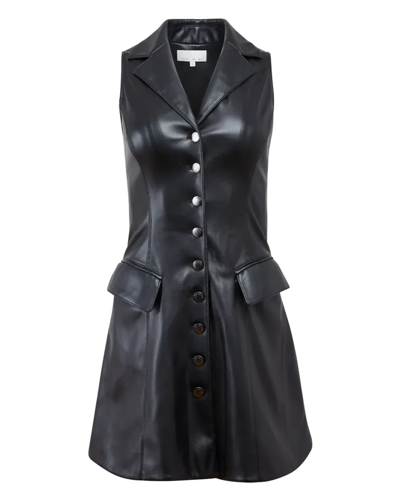 Fleur Du Mal Harley Minikleid mit geknöpfter Vordertasche - Schwarz Schwarz