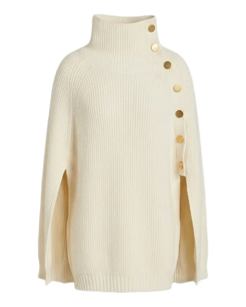 Alberta Ferretti Geripptes Cape mit Knopfverschluss - Nude Nude