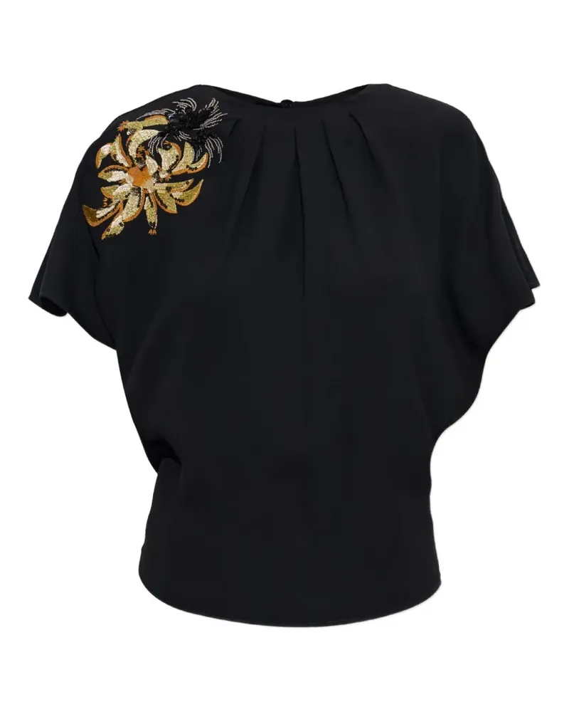 Isabel Marant T-Shirt mit Perlenverzierung - Schwarz Schwarz