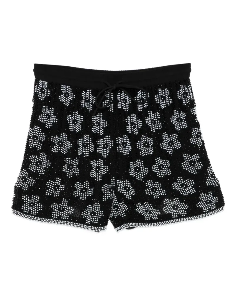 ASHISH floral sequin shorts - Schwarz Schwarz