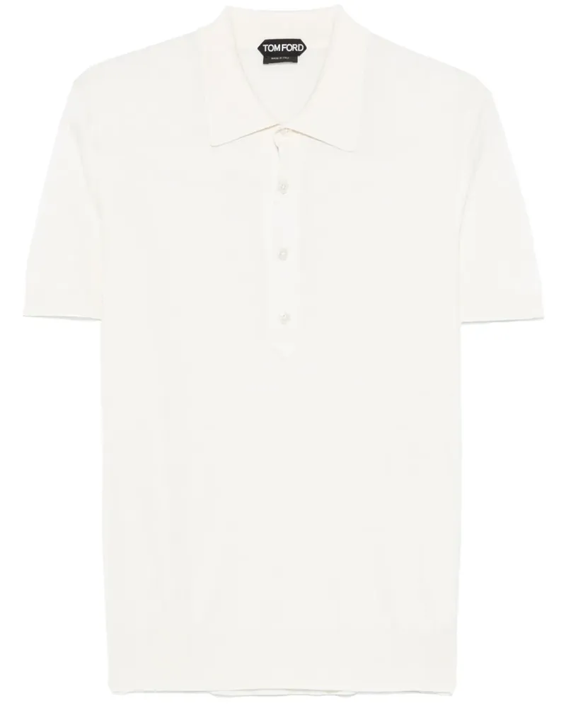 Tom Ford Fein gestricktes Poloshirt - Nude Nude