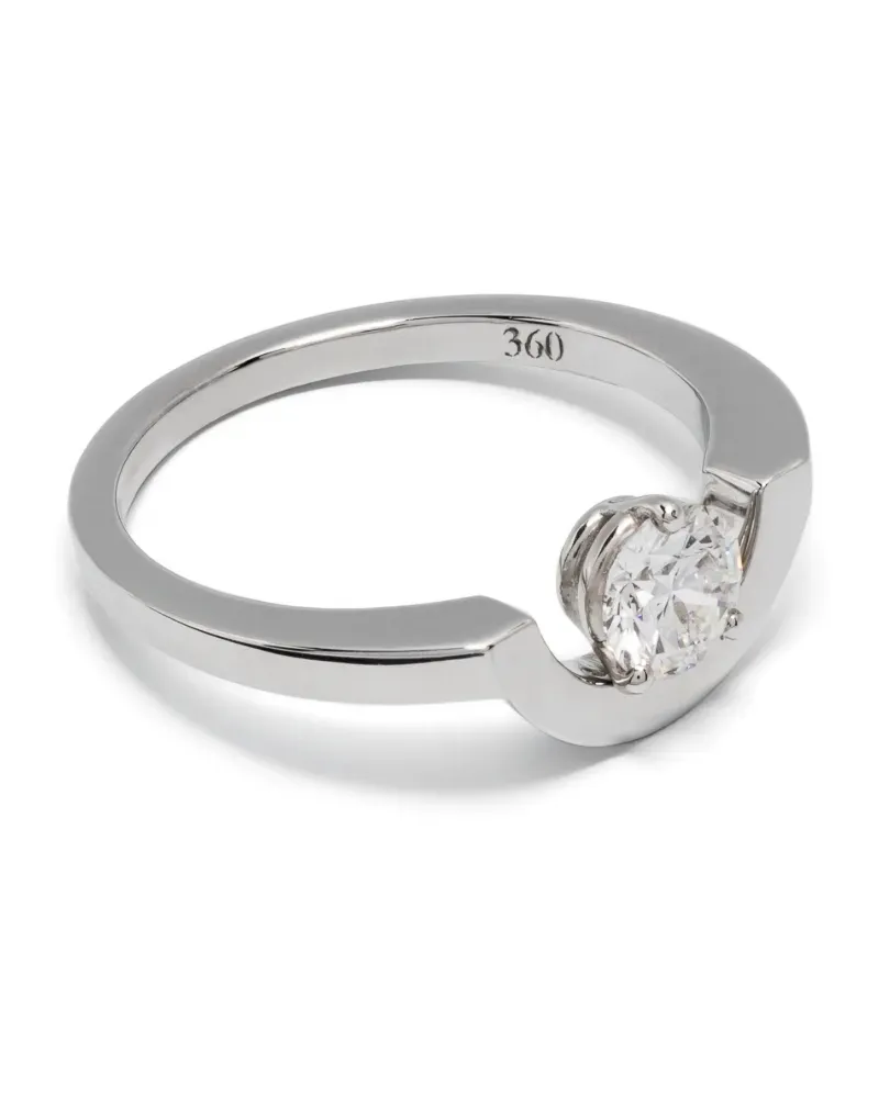 Loyal.e Paris 18kt Intrepide Petit Arc Weißgoldring mit Diamanten - Silber Silber