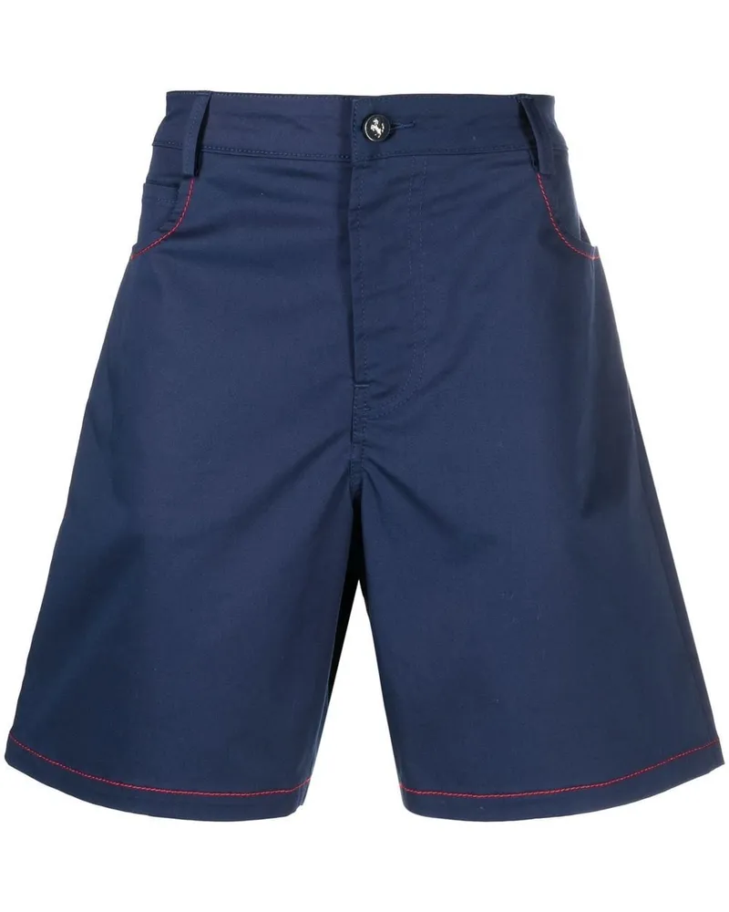 Ferrari Weite Shorts mit Logo-Print Blau