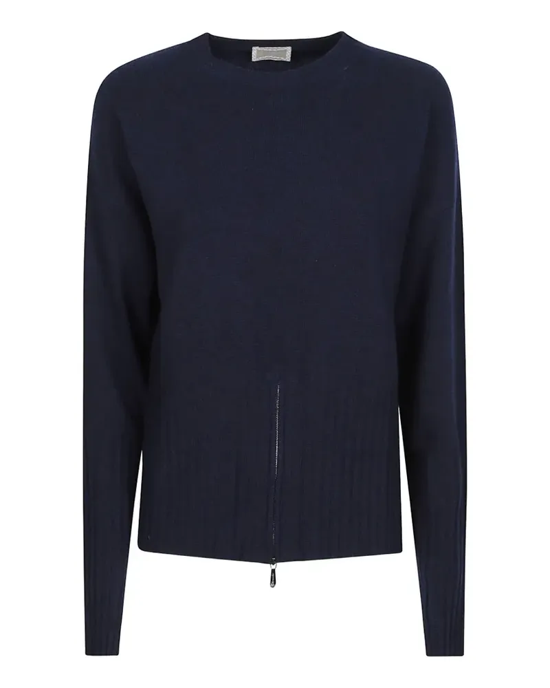 Drumohr  Gerippter Pullover mit Reißverschluss - Blau Blau