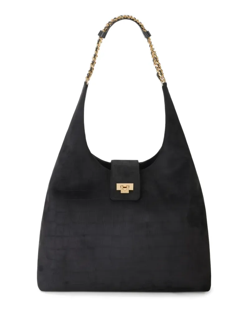 Elisabetta Franchi Schultertasche mit Kettendetail - Nude Nude