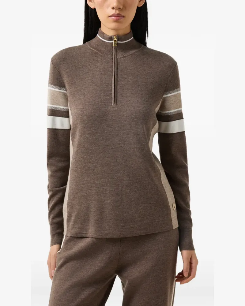 Bogner Gestreifter Lari Pullover - Braun Braun