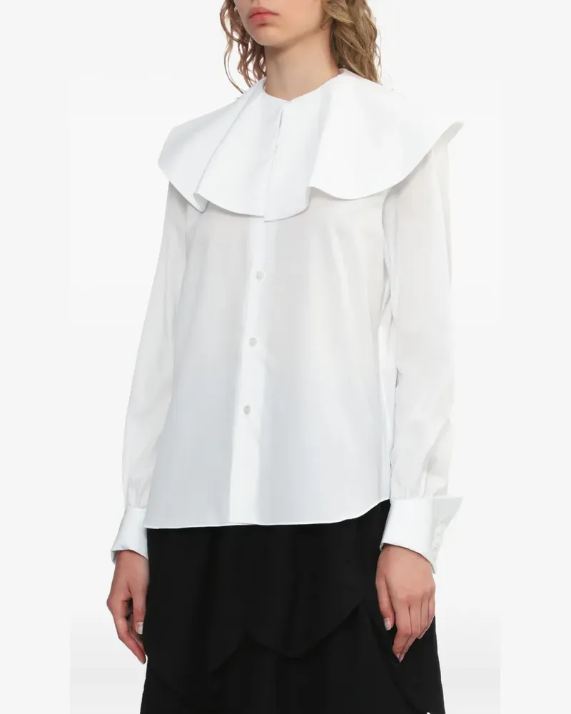 Noir Kei Ninomiya Bluse mit Rüschenkragen - Weiß Weiß