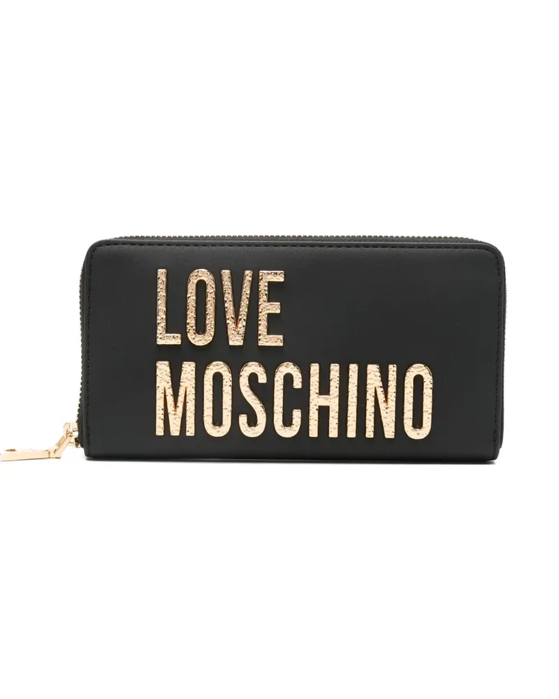Moschino Portemonnaie mit Logo-Schild - Schwarz Schwarz