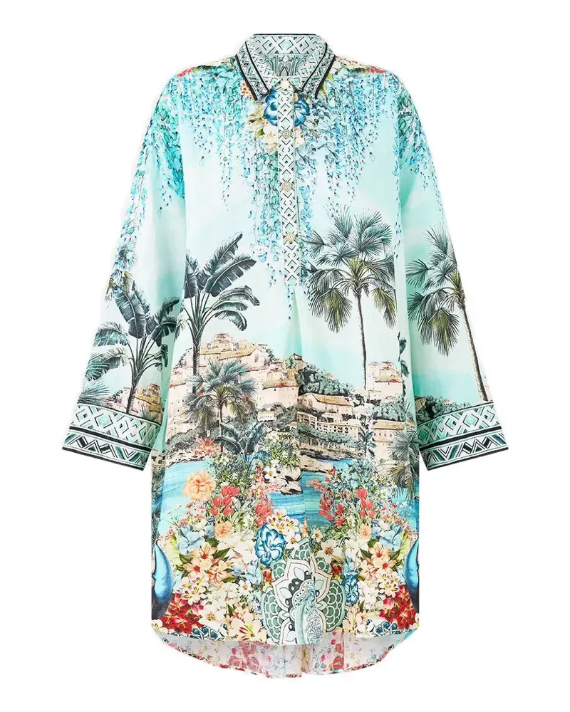 Camilla Hemdkleid mit Print - Blau Blau