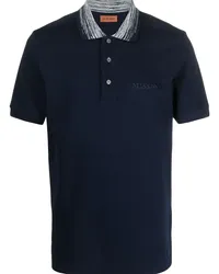 Missoni Poloshirt mit gemustertem Kragen Blau