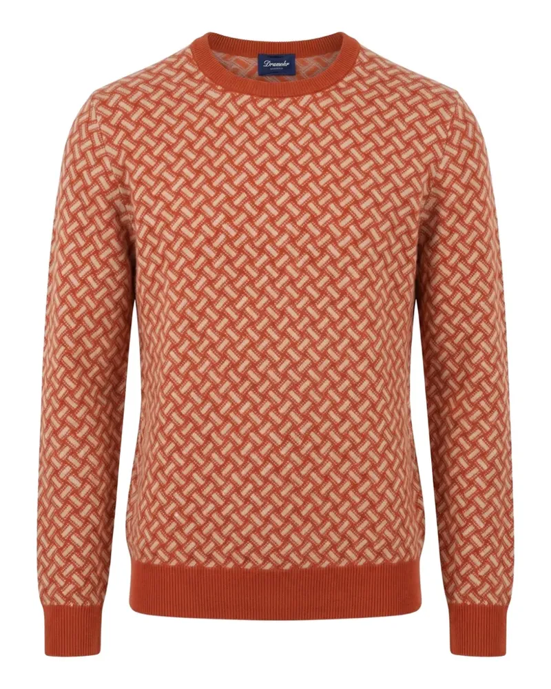 Drumohr  geometric-pattern cashmere sweater - Orange Orange