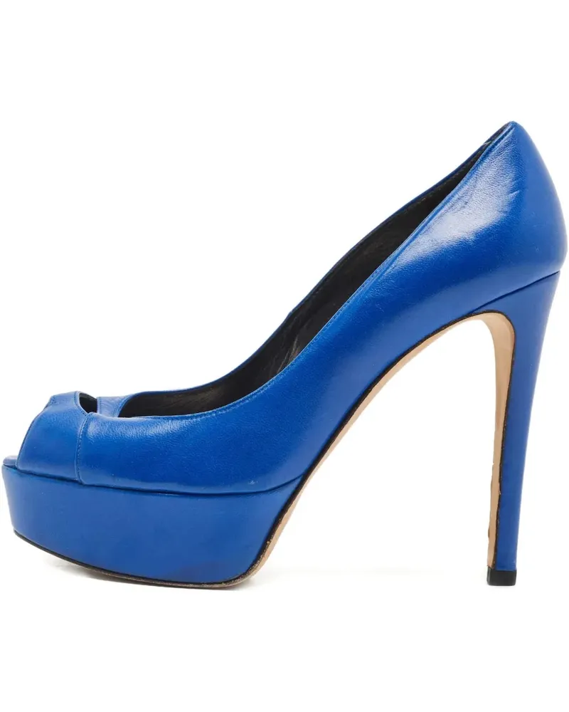 Stuart Weitzman Peeptoe-Pumps mit Plateau 125mm - Blau Blau