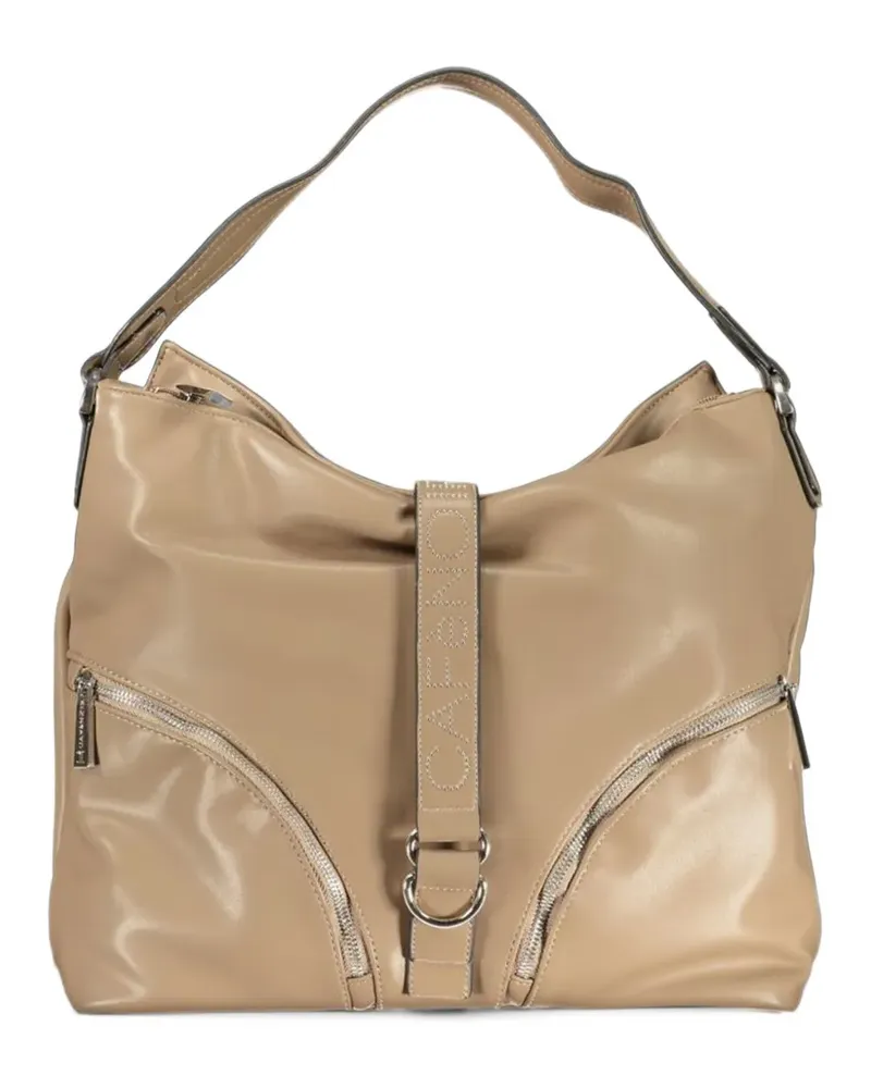 CAFèNOIR  logo-strap zip-detail tote bag - Nude Nude