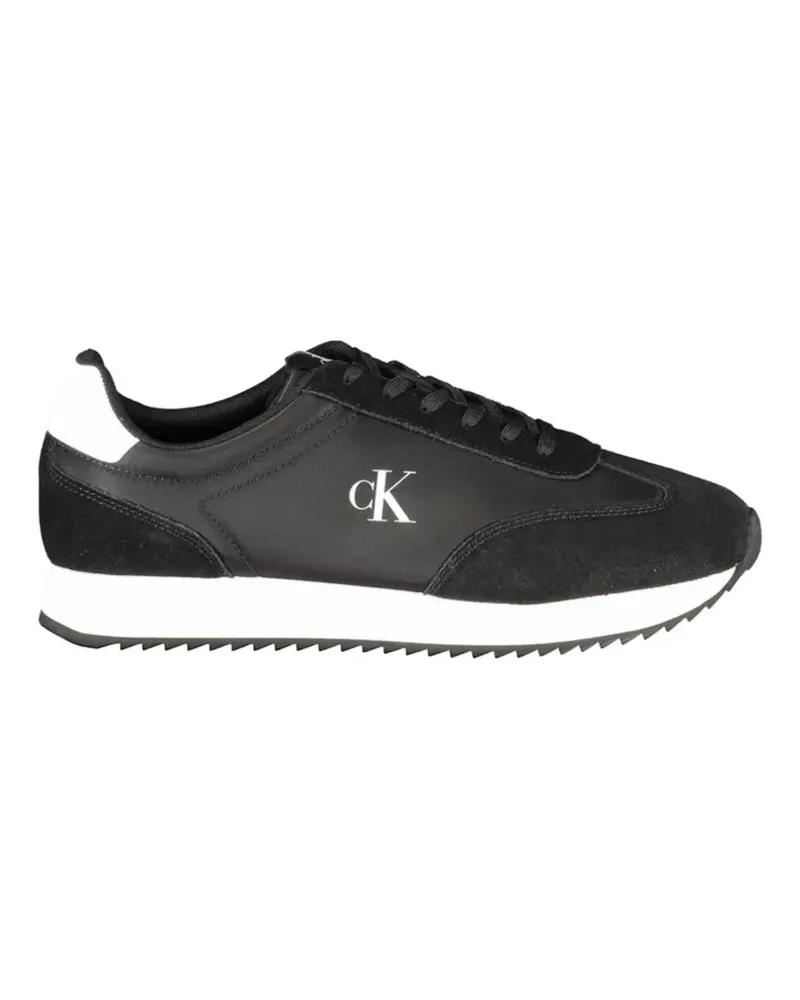 Calvin Klein panelled logo-print sneakers - Schwarz Schwarz