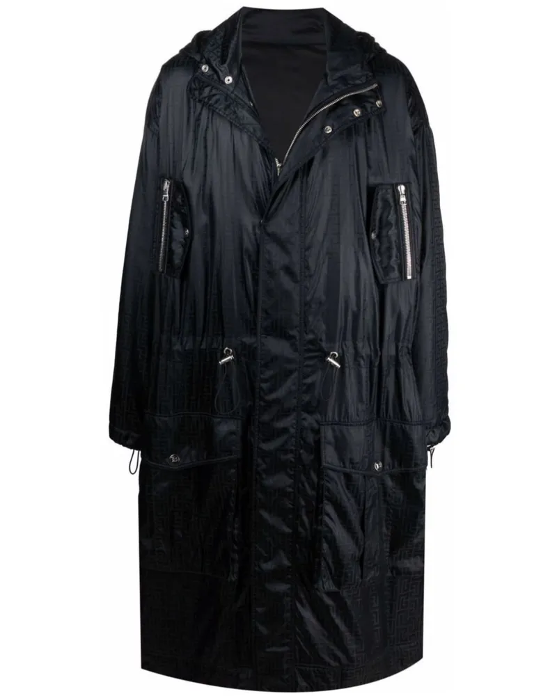 Balmain Mantel mit Kapuze - Schwarz Schwarz