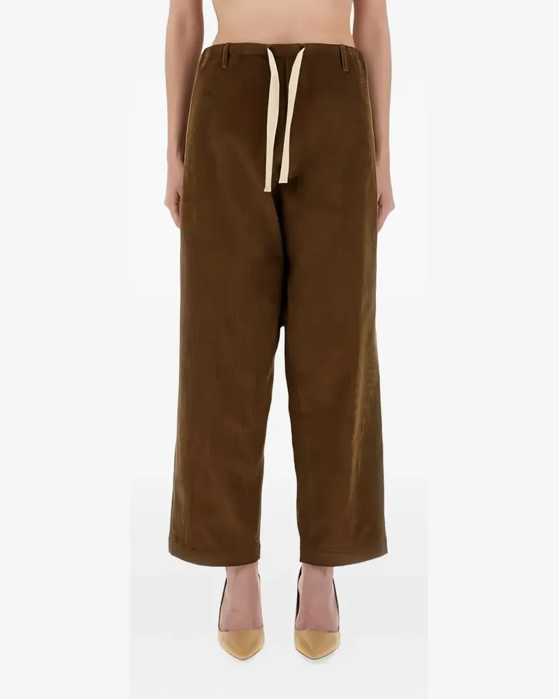 Moschino drawstring corduroy trousers - Braun Braun