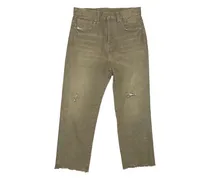 Jeans im Distressed-Look - Grün