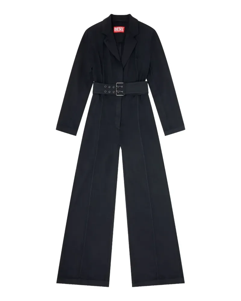 Diesel Belted blazer jumpsuit in stretch wool - Schwarz Schwarz