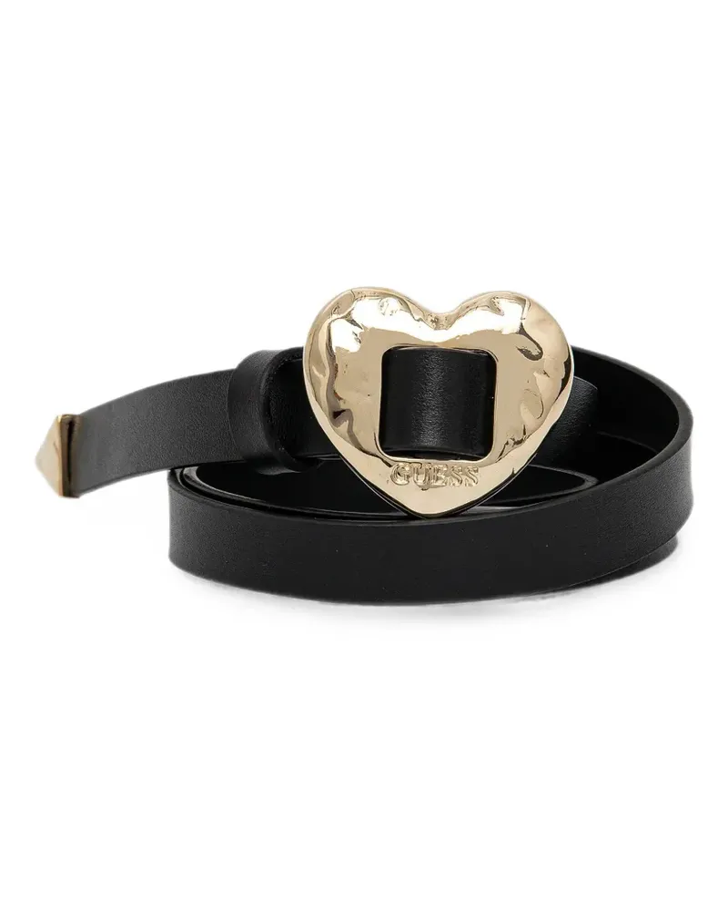 Guess heart-buckle leather belt - Schwarz Schwarz