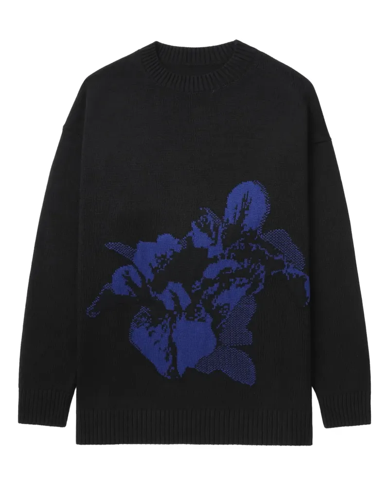 Yohji Yamamoto Klassischer Intarsien-Pullover - Schwarz Schwarz