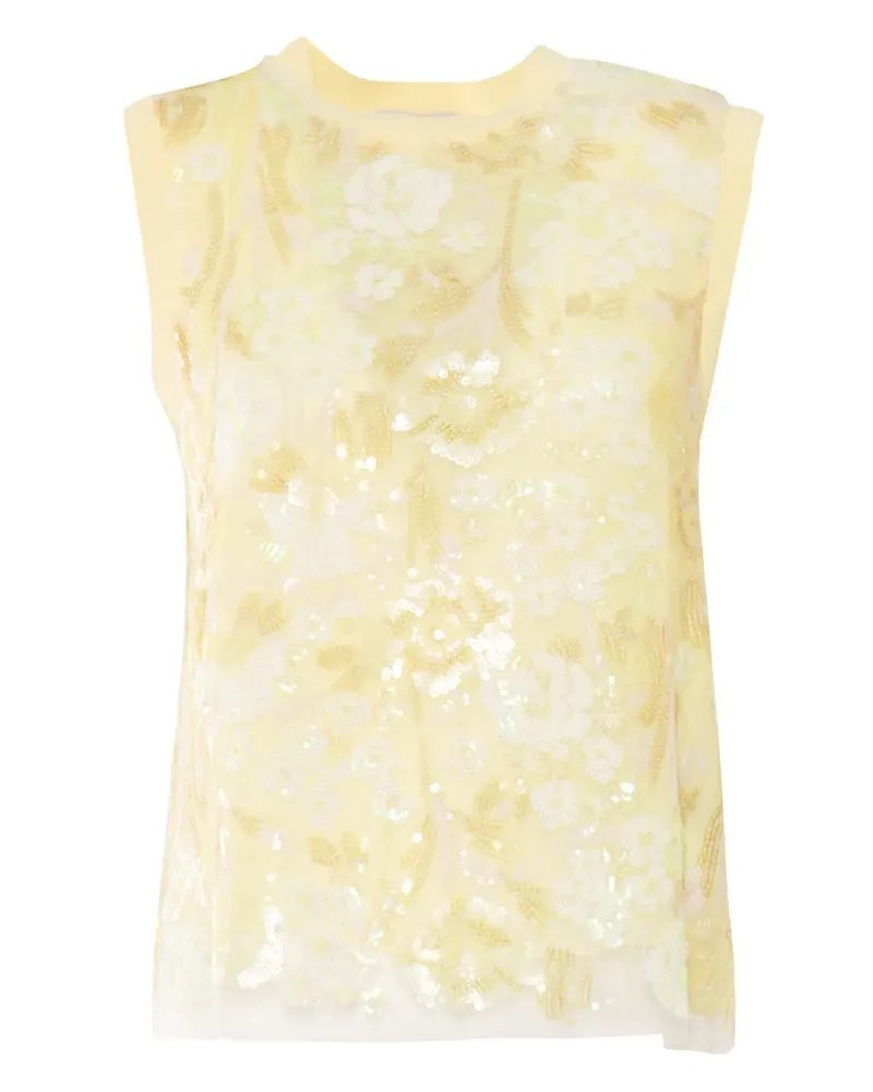 Ermanno Scervino Top mit Pailletten - Gelb Gelb