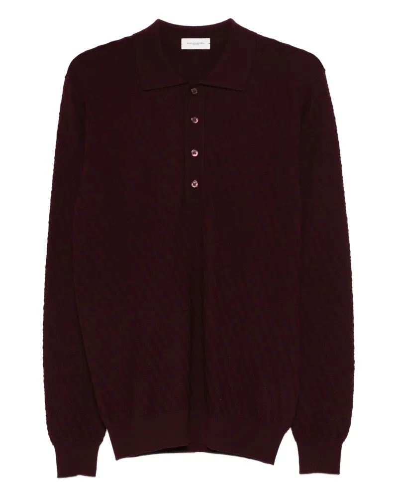 Paolo Pecora Milano Fein gestricktes Poloshirt - Rot Rot