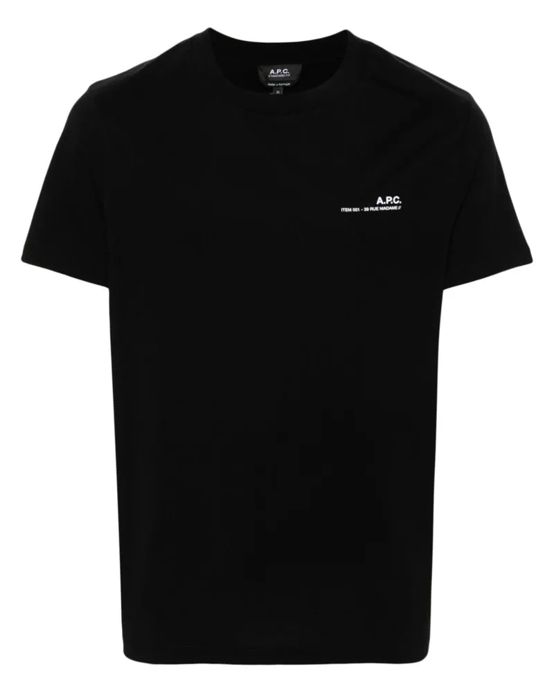 A.P.C. T-Shirt mit Logo-Print - Schwarz Schwarz