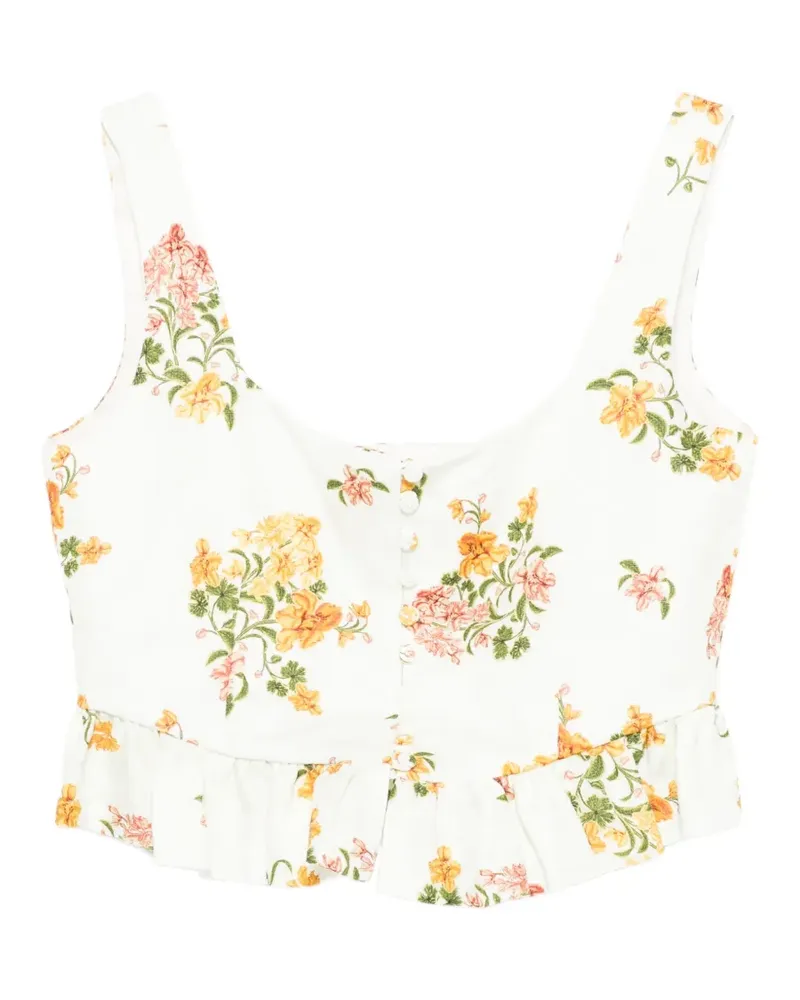 AGUA BENDITA Eslabon Cordillera floral-print corset top - Weiß Weiß