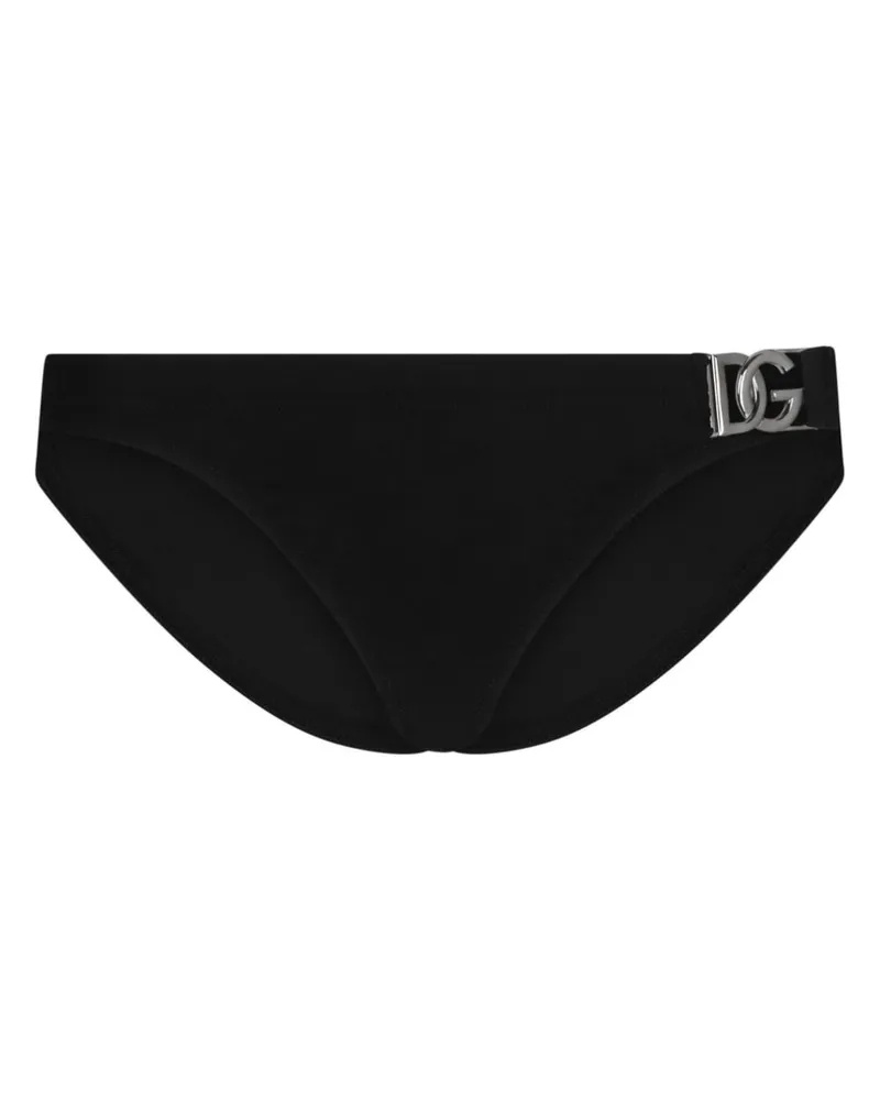 Dolce & Gabbana Badehose mit Logo-Schild - Schwarz Schwarz