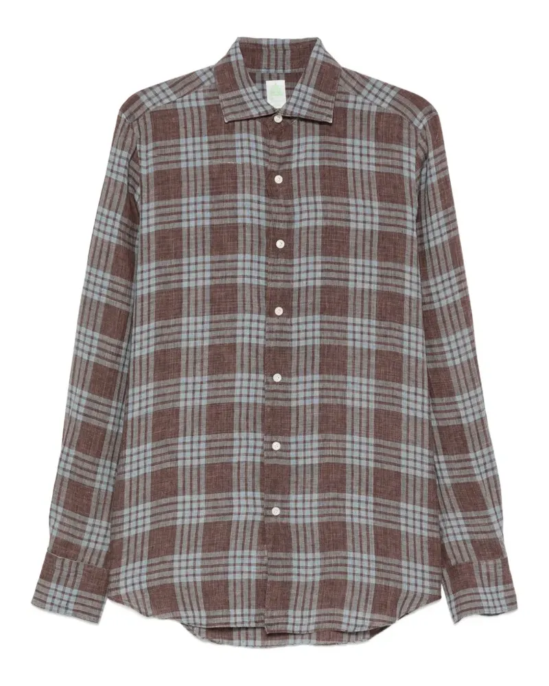 Finamore 1925 checked long-sleeve shirt - Braun Braun