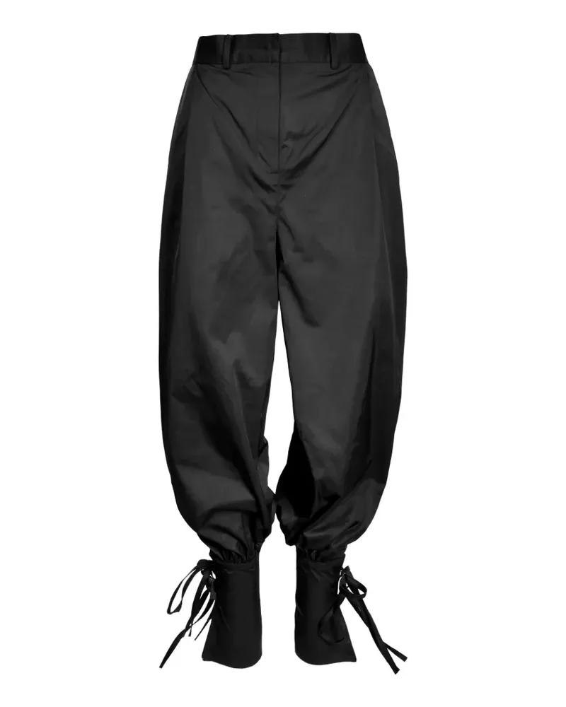 Ioana Ciolacu balloon-leg tie-fastening trousers - Schwarz Schwarz