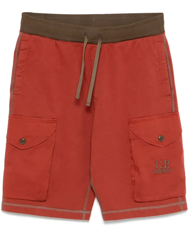C.P. Company Diagonal Fleece Cargoshorts - Braun Braun