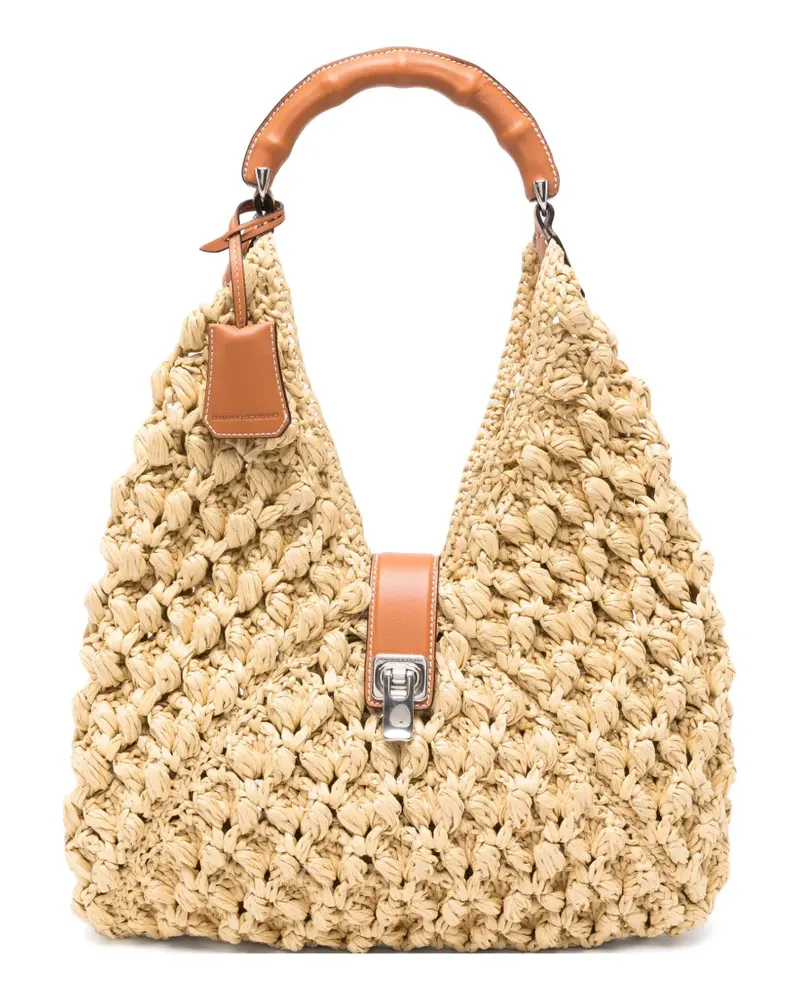 Ermanno Scervino large Clio woven shoulder bag - Nude Nude