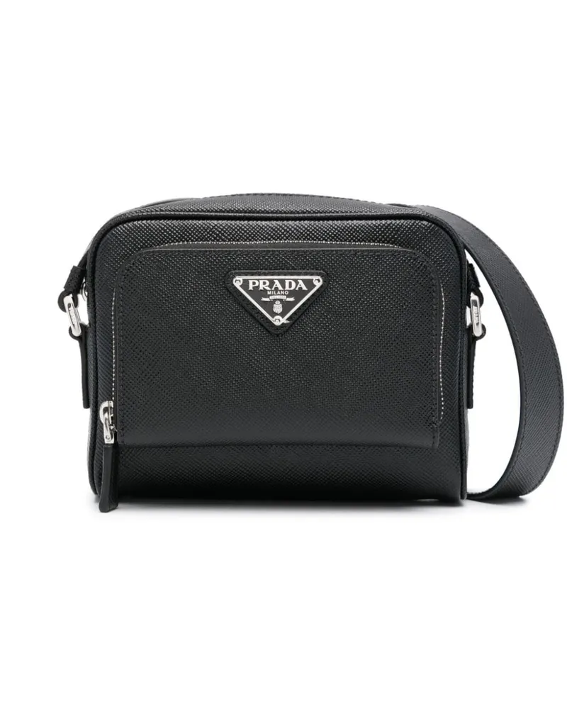 Prada Kuriertasche mit Logo - Schwarz Schwarz