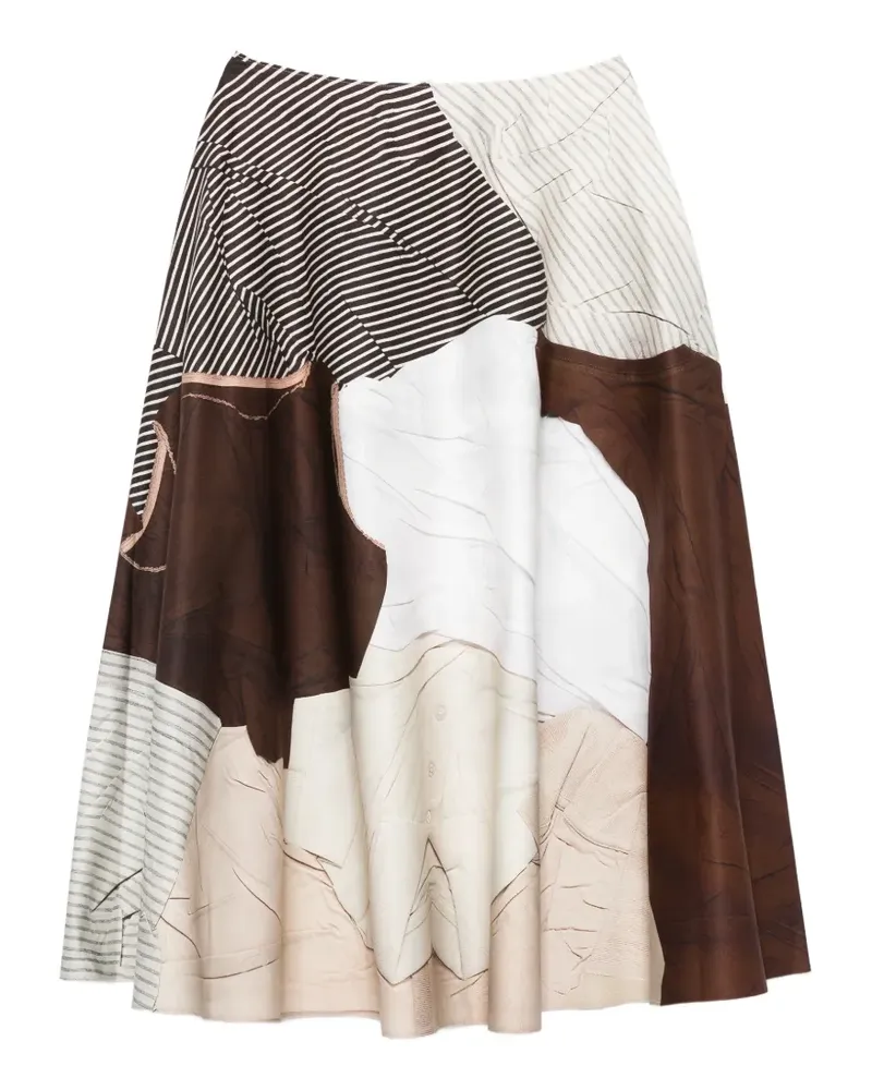 Moschino graphic-print midi skirt - Braun Braun