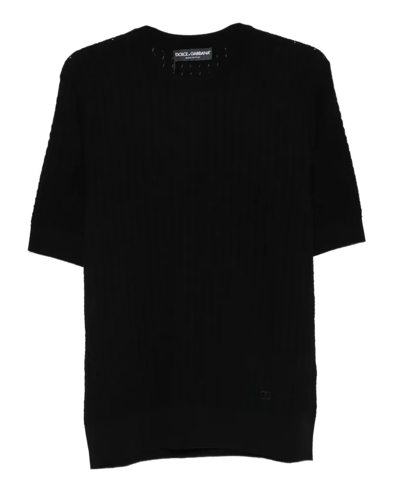 Dolce & Gabbana short-sleeve knitted T-shirt - Schwarz Schwarz