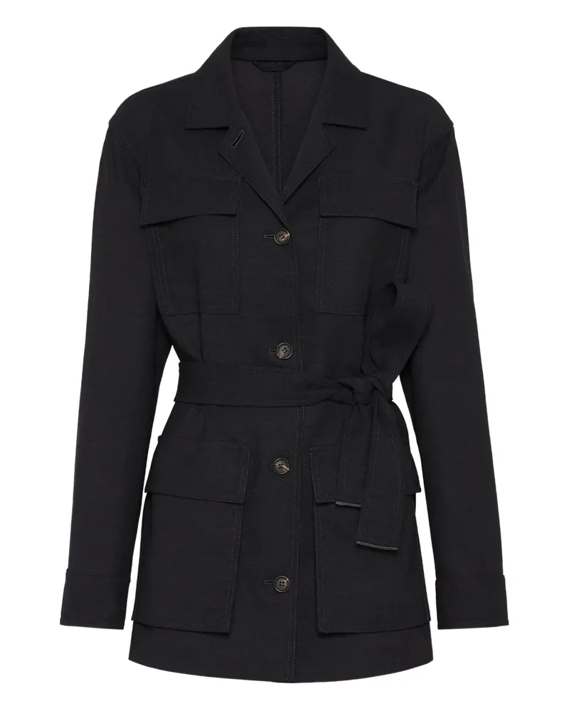 Brunello Cucinelli Fluid Twill-Blazer - Grau Grau