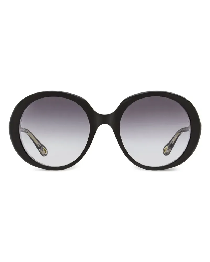 Chloé Runde Sonnenbrille im Oversized-Look - Schwarz Schwarz