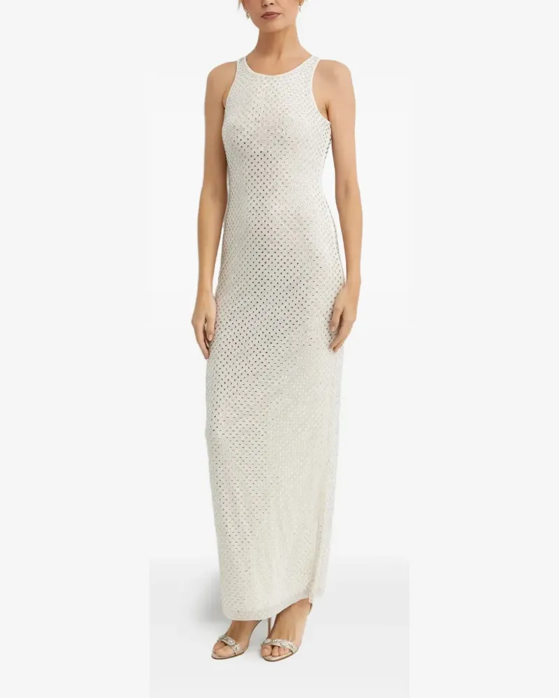 Self-Portrait crystal-embellished maxi dress - Weiß Weiß