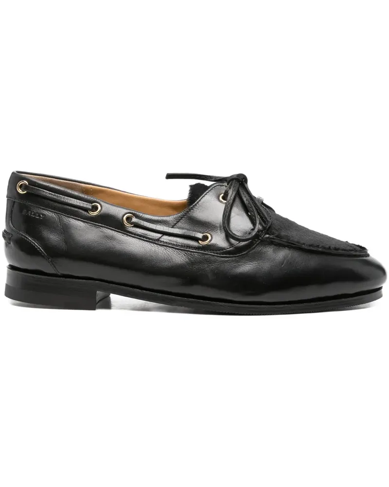 Bally Loafer mit Schnürdetail - Schwarz Schwarz