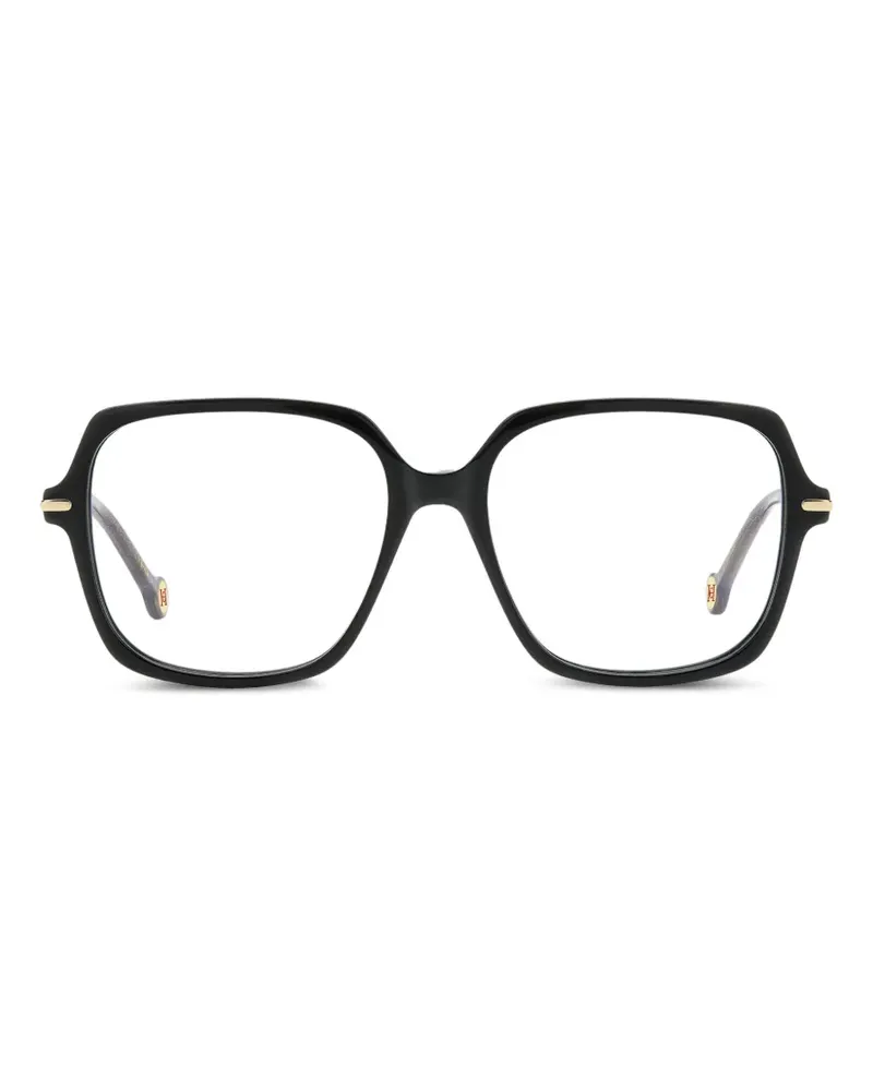 Carolina Herrera New York Eckige Sonnenbrille mit Glitter-Detail - Schwarz Schwarz